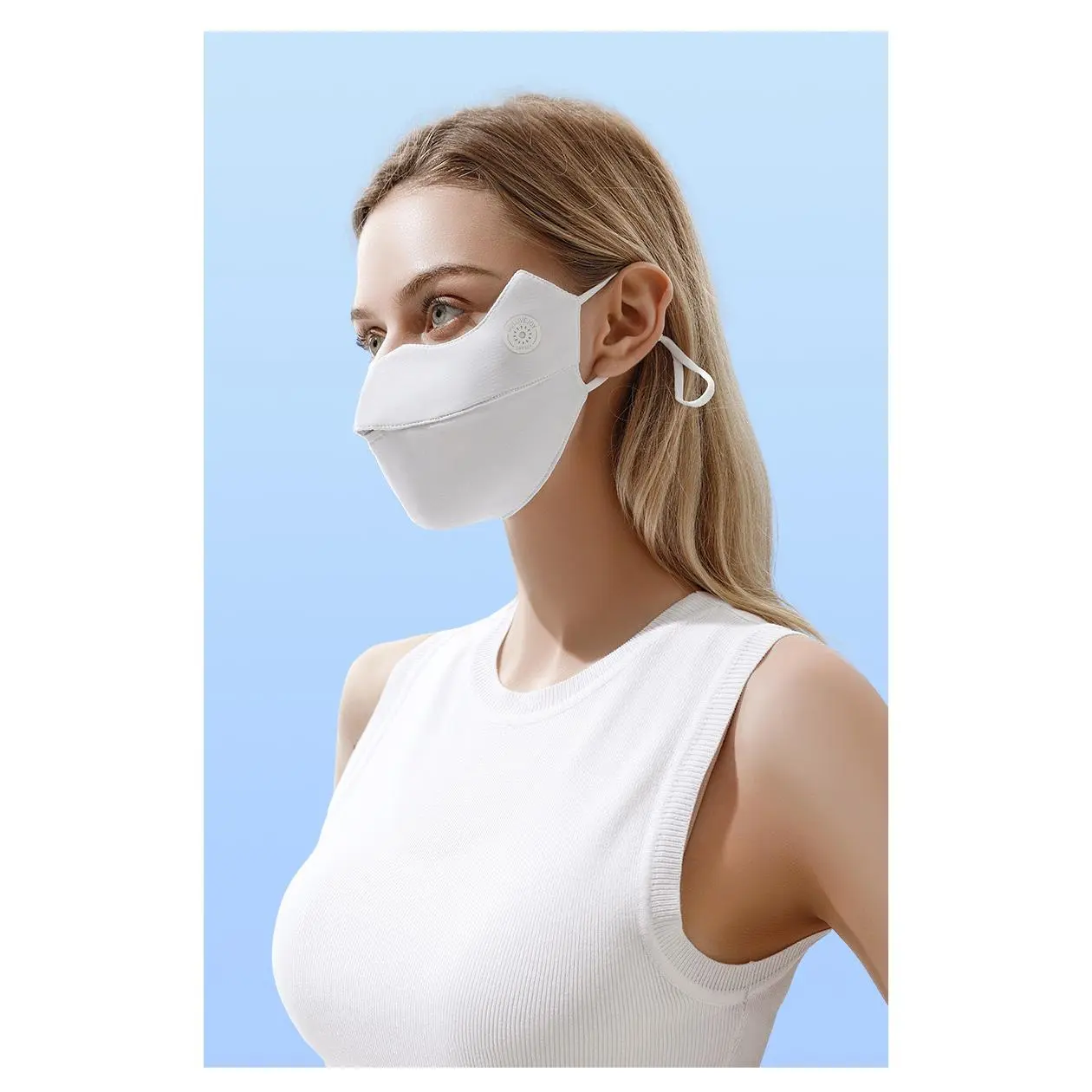 Summer Ice Silk Sun Protection Mask Full Face Women's Washable Sun Protection Eye Protection Face Mask Uv Protection Face Covering Masks