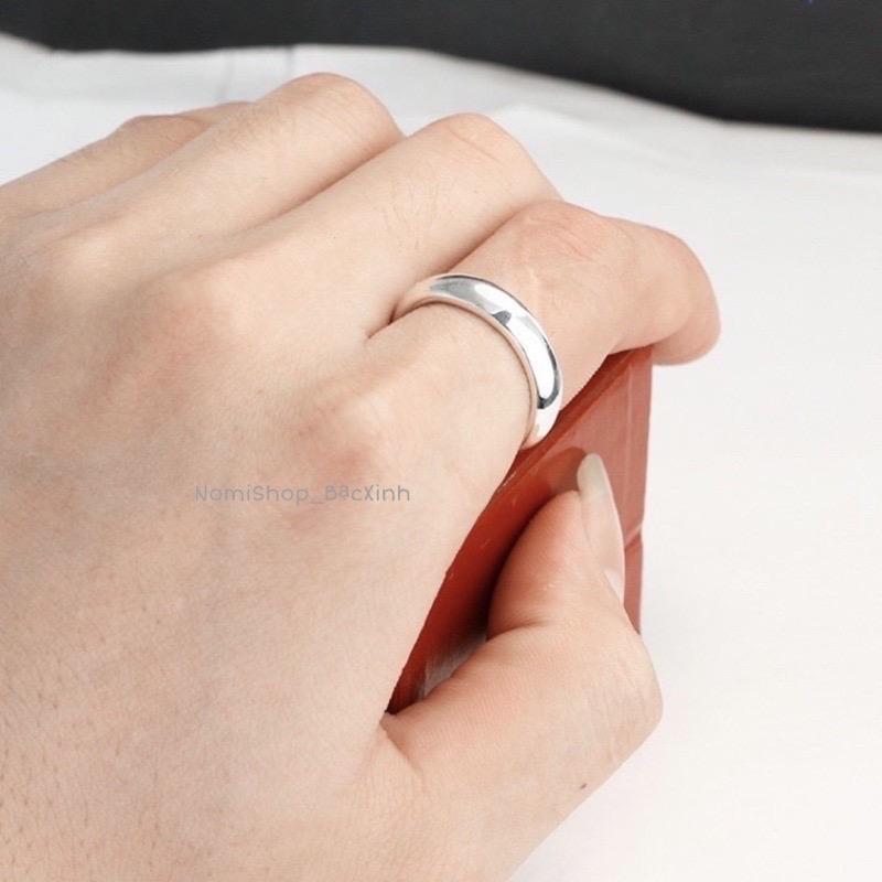 Nhẫn trơn bạc MAINOMI nõn s999 cao cấp đeo tránh cảm phòng đ ộc
