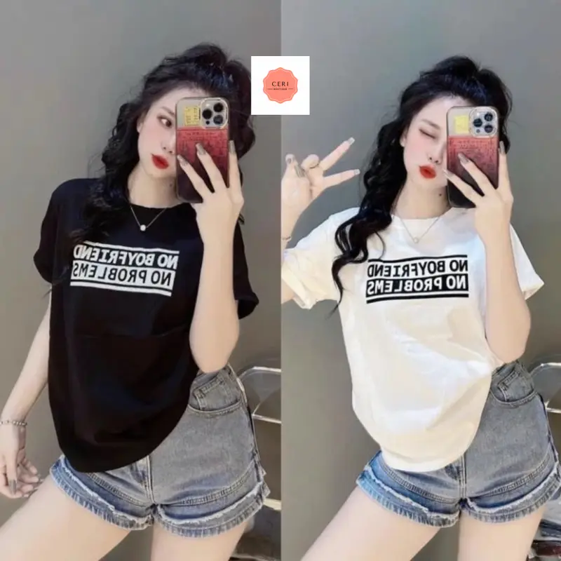 Áo Thun Cotton Thái Nữ FORM RỘNG, FORM VỪA 40~75kg Mềm Mịn Mát Cổ Tròn (MÃ A42 NO PRO) Voi Women Top Voan 3