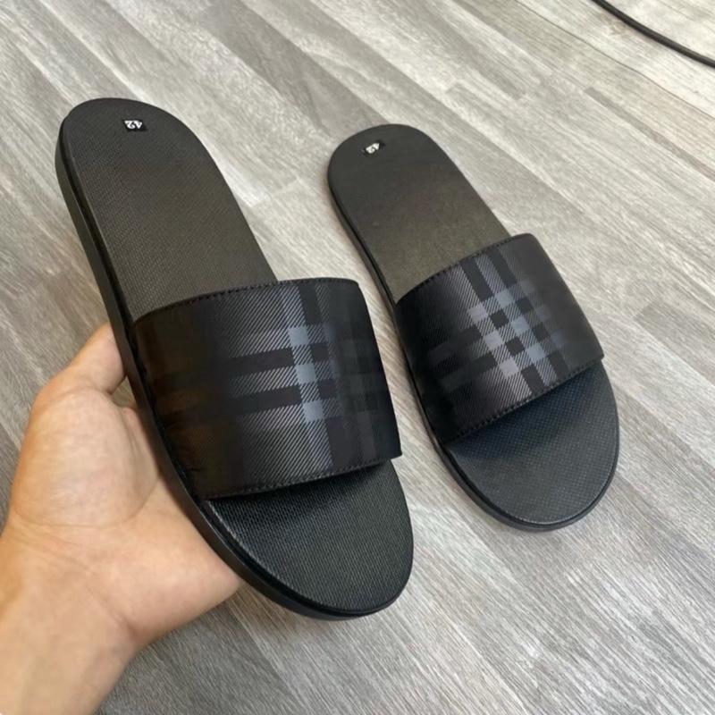 [ Bản có hộp khâu qoai ] Dép Lê Nam cao cấp Qoai ngang BBR Đen Chất Da Dù Xịn Slipper DéP Đế Bằng Đồng