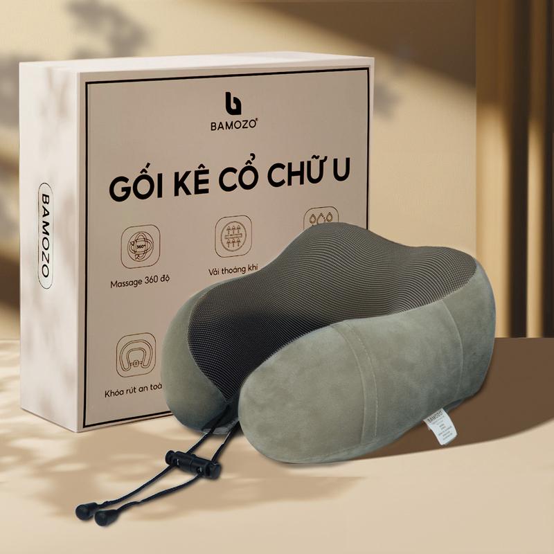Gối Chữ U Đi Máy Bay Văn Phòng Bamozo Chống Mỏi Vai Gáy _GU