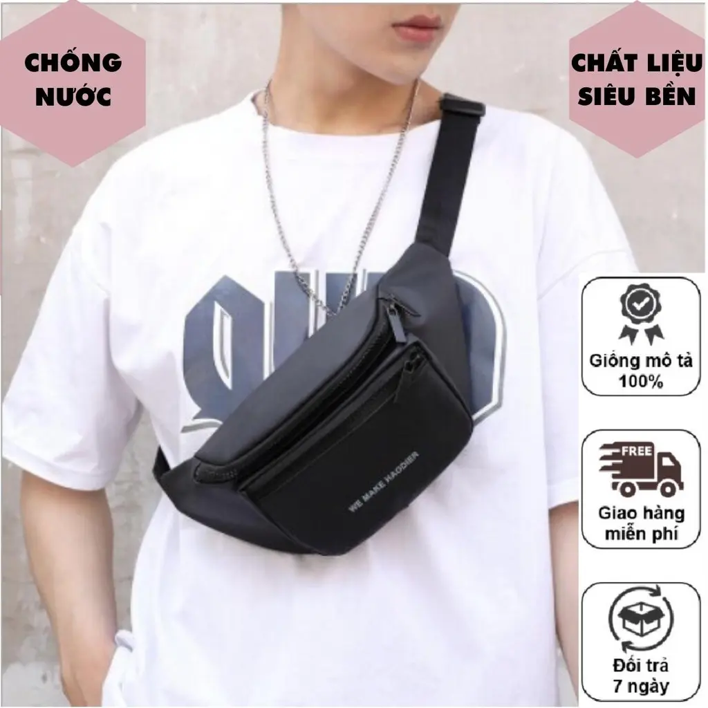 Túi đeo chéo nam nữ chất liệu vải chống thấm nước phong cách Hàn Quốc - Túi bao tử Unisex Bag