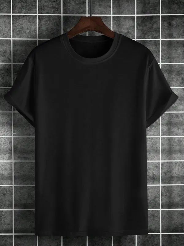 Men's Mojito Cocktail Print Round Neck Tee, Regular Fit Casual Short Sleeve T-shirt, Men's Summer Top for Daily Wear, Tropical 7