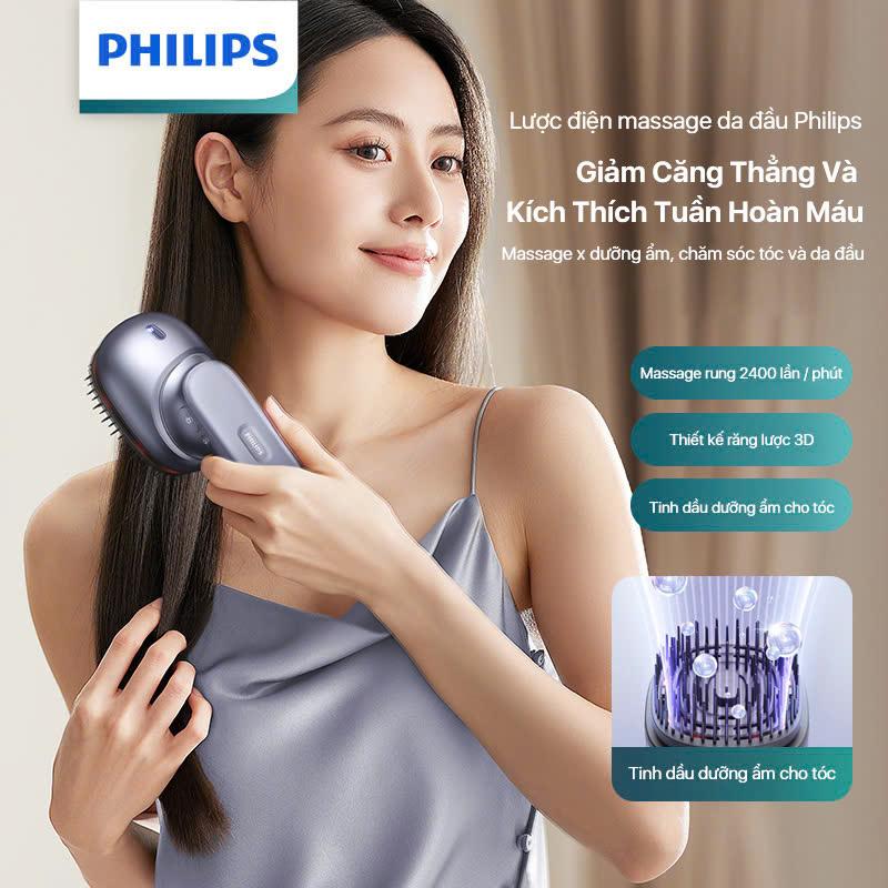  Lược Điện Massage Da Đầu PHILIPS 1511-massage giảm căng thẳng và kích thích tuần hoàn máu,tinh dầu dưỡng ẩm chăm sóc tóc 
