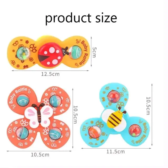 Mainan Edukasi Fidget Spinner Anak Mainan Mandi Putar Genggam Rattle Sensor Motorik 4