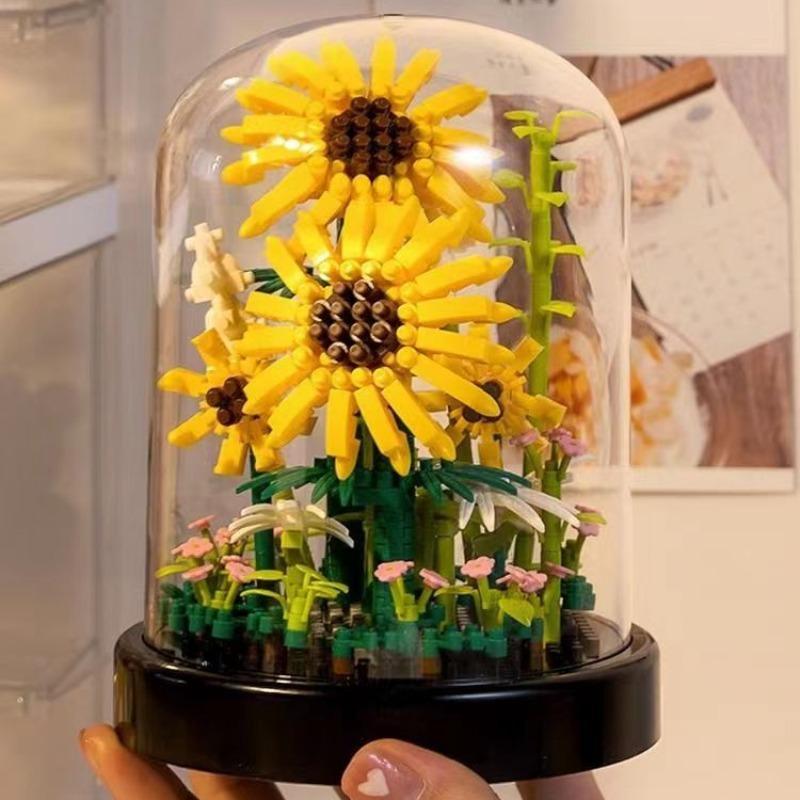 Sunflower Building Block, Creative Flower Design Building Block Toy, Creative Desktop Decoration, Christmas Gift, Santa Presents 4