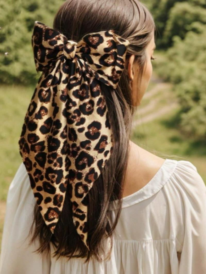 Product Introduction of Leopard Print Big Bowknot Decor Hair Clip, Elegant Hair Accessories for Women & Girls, Minimalist Headwear Suitable for Thick Hair 11