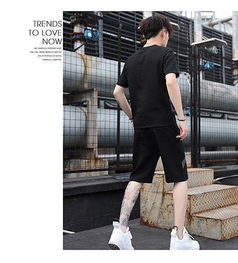 Product Introduction of Bộ Đồ Thể Thao Nam, ngắn Tay, Thường Ngày, Hàng Mới Về Mùa Hè, Quần Đùi Thời Trang Dáng Rộng Trẻ Trung, Bộ Hai Mảnh, Hợp Xu hướng, Có Sẵn Độc Lập Hoặc Bộ 15