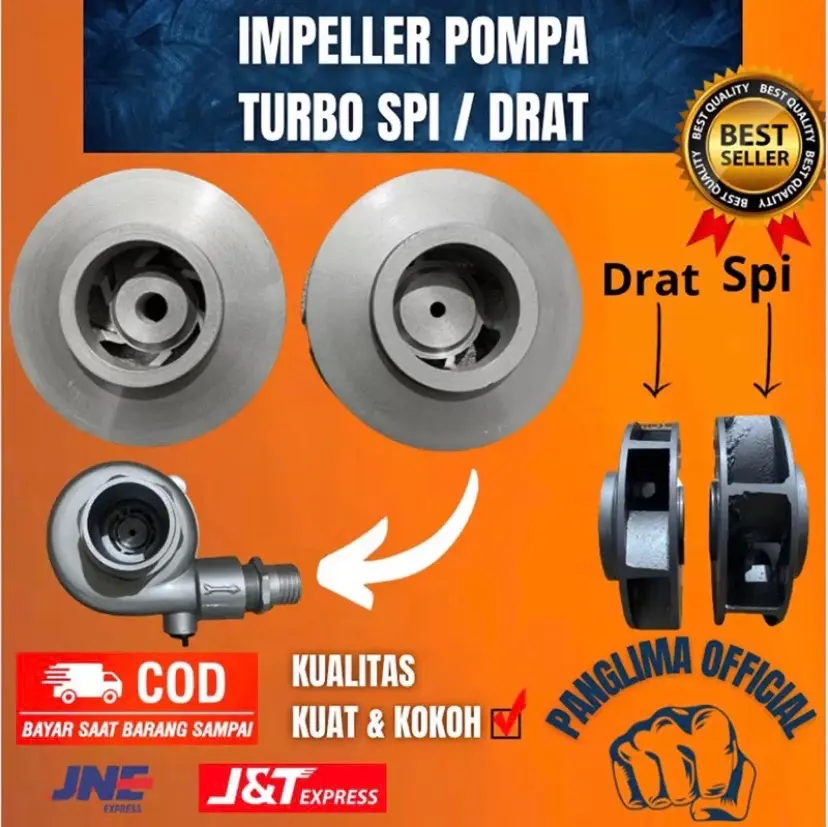 impeller kipas pompa turbo pompa tambang ( Lobang As 25mm & 20mm ) air