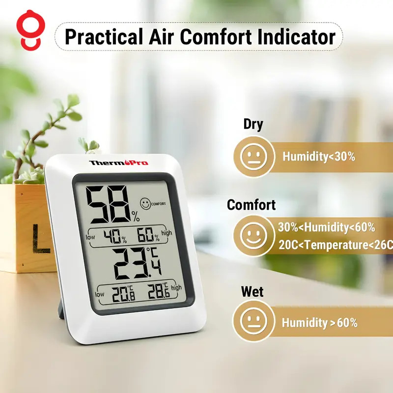 Ganghan Termometer Higrometer Ruang | Thermohygrometer Thermopro TP50 3