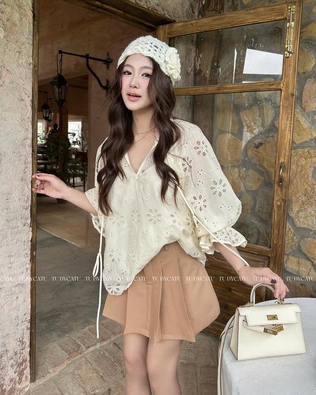 TUBYCATU | Chân váy ngắn xếp ly nude lucy 5