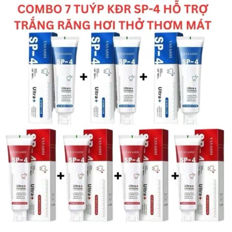 Combo 7 Tuýp - Kem Đánh Răng SP-4 Yayashi Ultra+ Whitening 120g Hỗ Trợ Trắng Sáng, Khử Mùi, Thơm Mát Super Probiotic-4