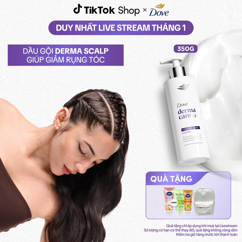 1 Dầu Gội Giảm rụng & Giúp tóc Phồng Dày Dove Derma Hairfall Mới 350G*