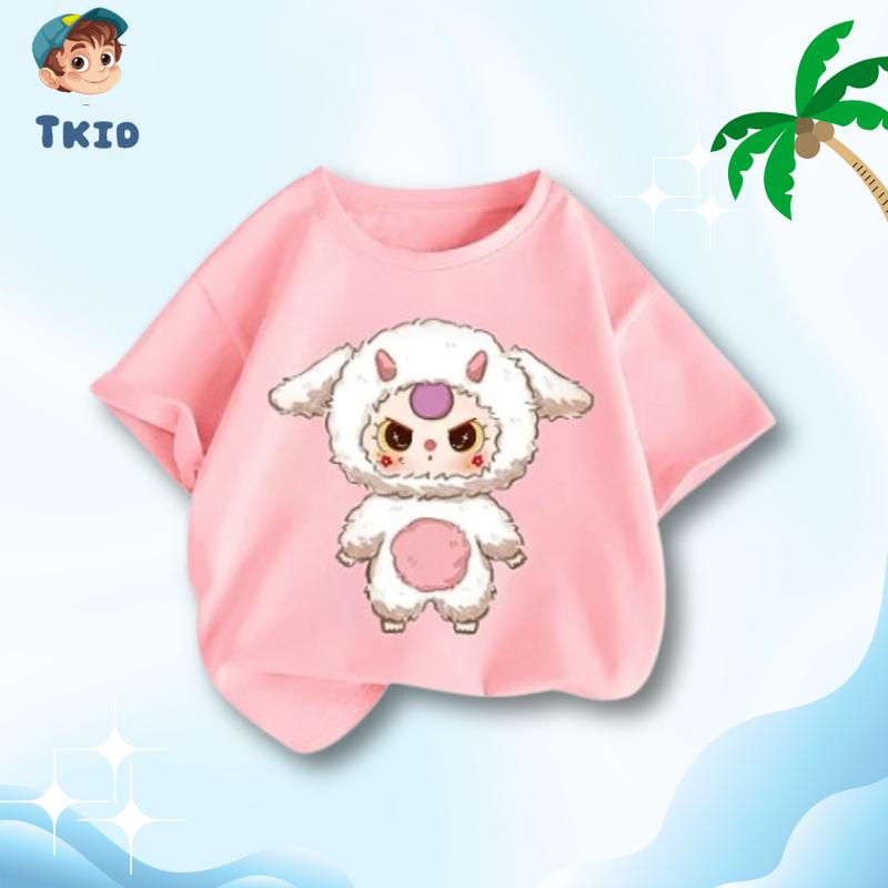 Áo Thun Bé Gái Ngắn Tay TKID STORE Áo Phông Cho Bé In Hình Baby Three Dễ Thương Siêu Hot 6