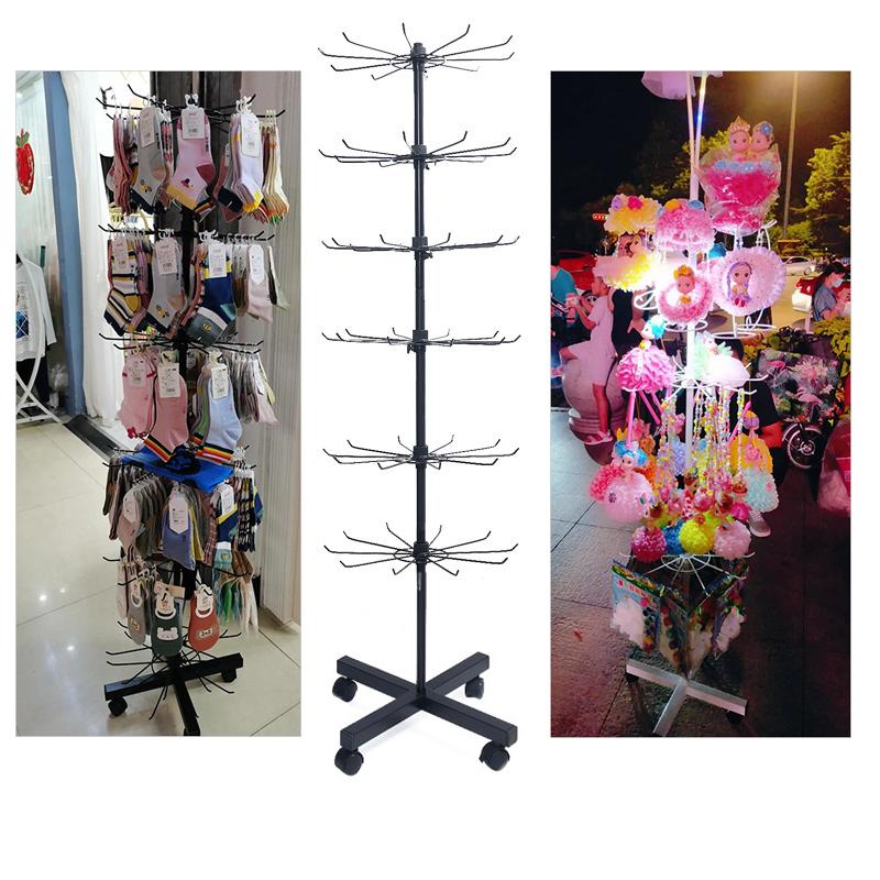 【TKTH Mall】ชัโชว์สินค้าแบบแขวน 6ชั้น ชั้นแขวนโชว์เครื่องประดับตะแกรงแขนของแบบหมุนได้ ชั้นแขวนสินค้า ลดจำนวนชั้นได้ 6