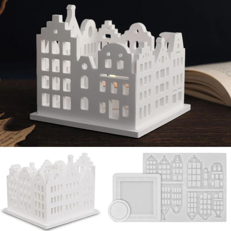 Creativity Silicone Hollow Candlestick Molds Epoxy Resin Square Candle Holder Mold DIY Craft Tea Lamp Holder Mold Home Decor 1