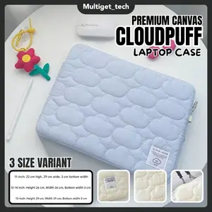 Cloud Puffy Sleeve Bag Aesthetic Lucu Shockproof Kompatible Untuk Laptop 13"/14" 15" Tablet 11inch Waterproof Korean Style
