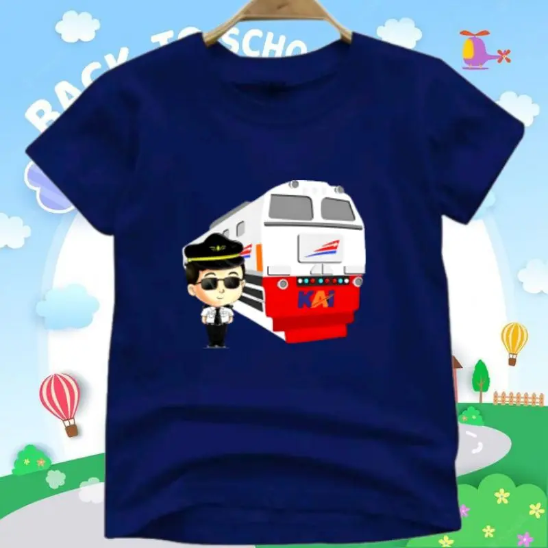KGZ Kaos Anak Kereta Api KAI ( 2-10 Tahun ) Untuk Cewek Cowok Katun 7
