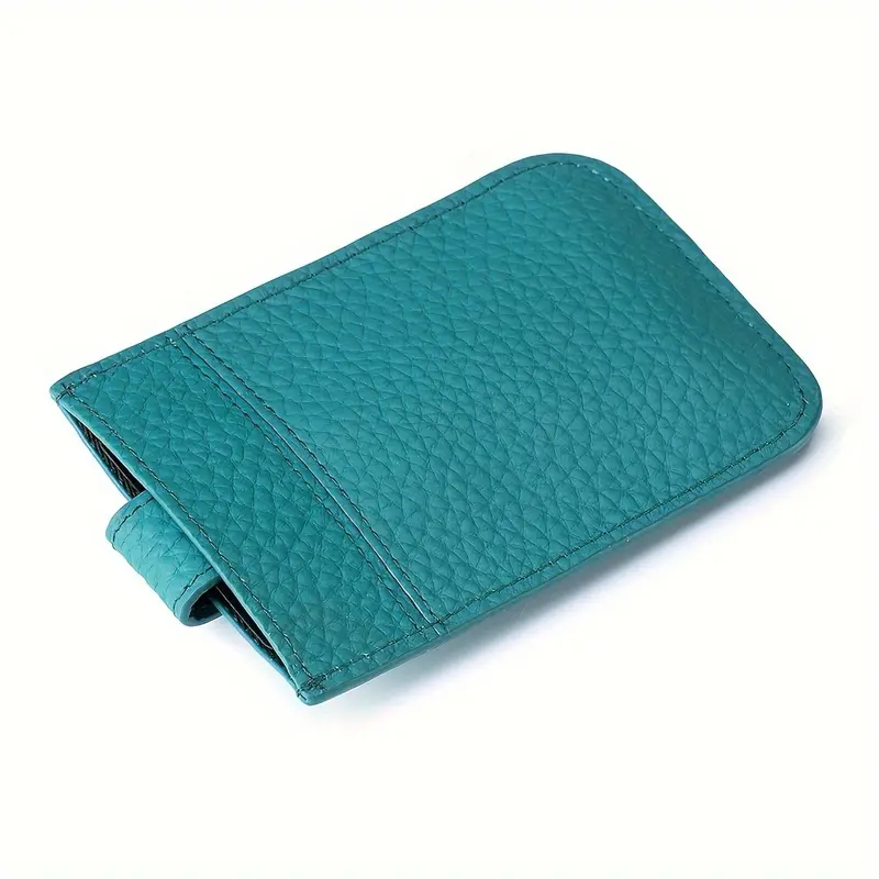 2pcs RFID Blocking Slim Card Wallets - Genuine Leather Credit Card Holder for Men & Women, Minimalist Design with Snap Closure, Teal & Black, Ultra-Thin & Compact RFID Protection, Rfid Protection Wallet |     Sleek Wallet Design |     Genuine Leather Wall 7