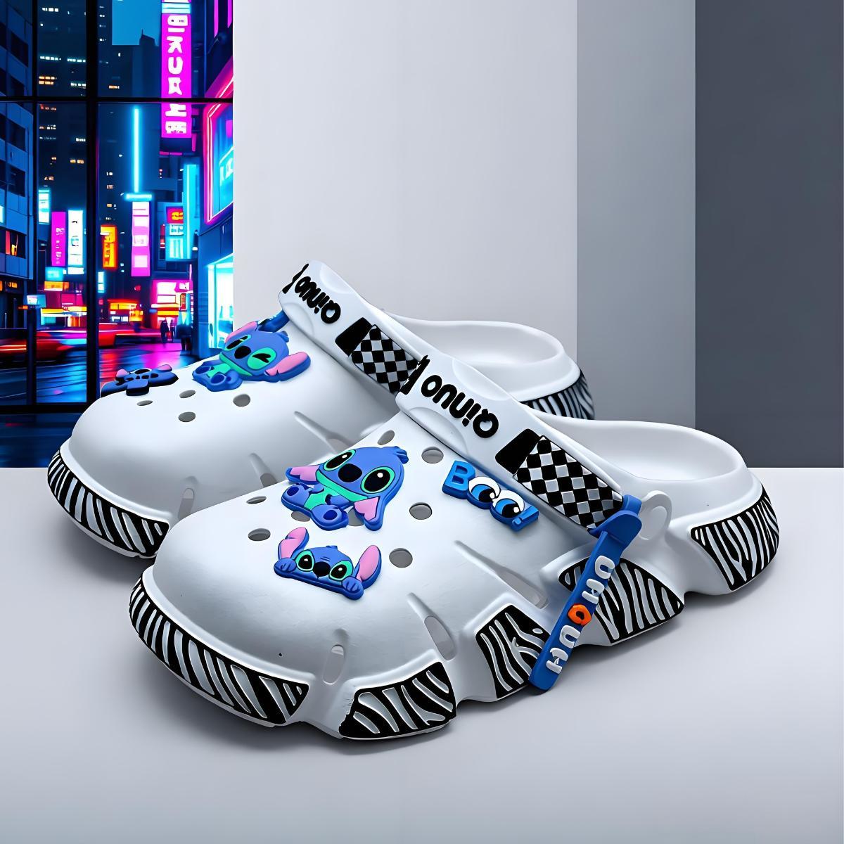 HappySandal Sandal Bakiak Pria Stylish Anti Selip Desain Kartun One Piece Bahan Karet Ringan Tebal Tahan Lama Cocok untuk Jalan Jauh