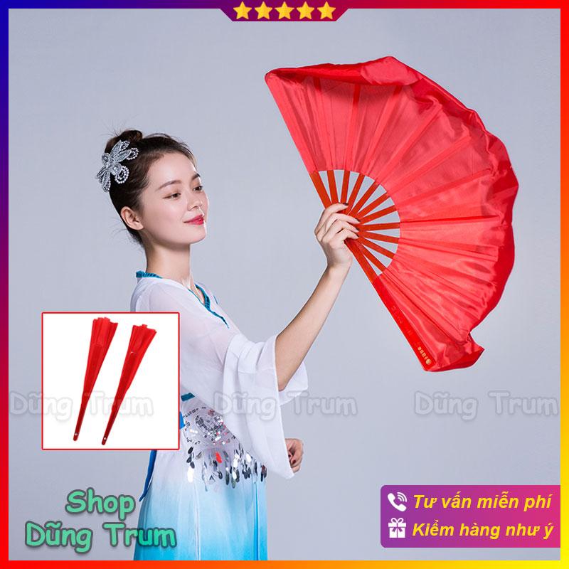 Quạt múa văn nghệ 1 màu nan nhựa siêu bền và đẹp (1 đôi)