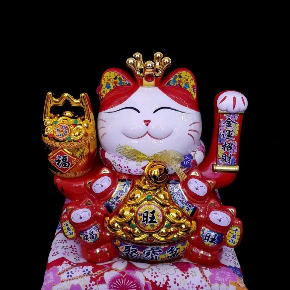 Trang Trí Nhà với Mèo Thần Tài Vẫy Tay Tài Lộc 9in 23cm - Decor Phòng, Decor