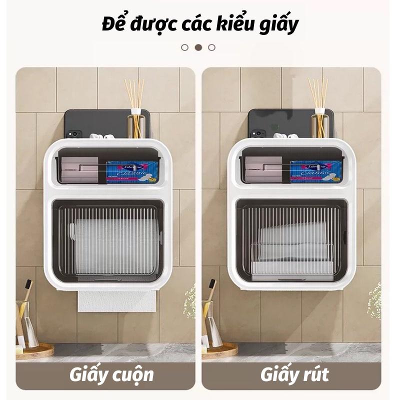 hộp đựng vệ sinh 2 tầng dán tường chống thấm nước có ngăn kéo 5