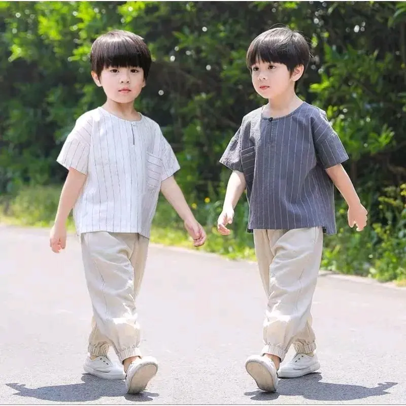 5-8th oneset anak cowok / setelan kemeja anak import Lengan pendek / oneset korea / korean style