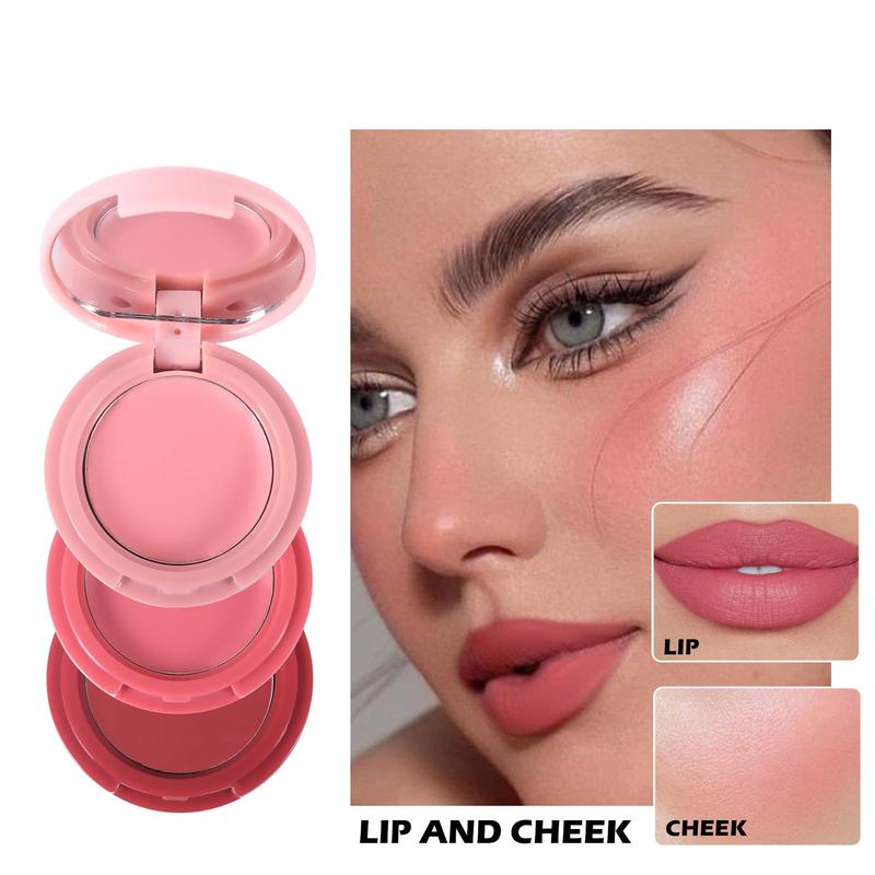 Product Introduction of 3 In 1 Blush Palette, 1 Box Long Lasting Blush Cream, Portable Travel Blush Palette, Daily Makeup Accessories For Women & Girls 7