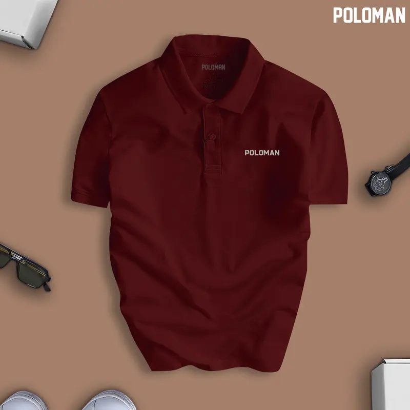 Áo thun POLOMAN nam cổ bẻ BASIC CVC vải cá sấu sang trọng, lịch lãm, thoáng mát - POLOMAN Menswear Top Có Cổ Ngắn Tay Shirt 6
