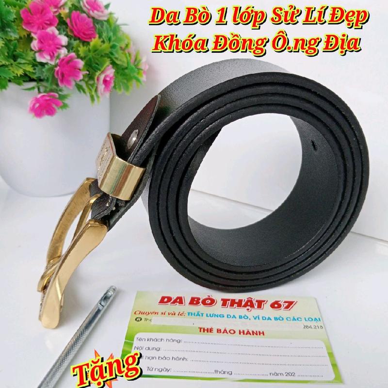 Thắt lưng Da Bò thật 1 lớp khóa Đồng { 013 } Giá Tốt ( T.ặng đinh đục lổ ) Nam 6