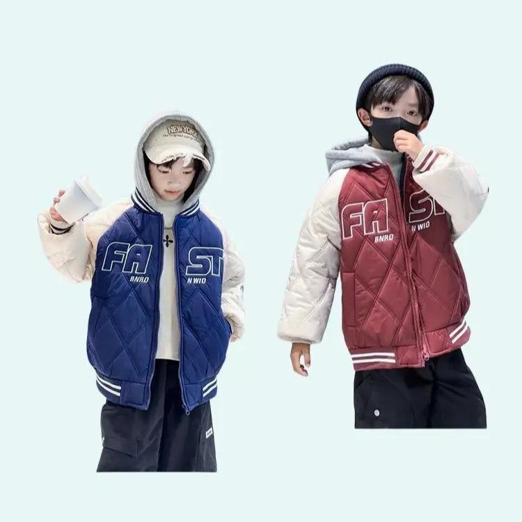 Áo Khoác Phao Mũ Nỉ Phong Cách Hàn Quốc Cho Bé Trai từ 13-60kg - Mẫu PAK12
