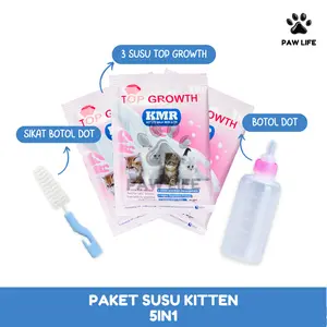 PL Top Growth Paket Susu 5in1 4in1 Anak Kucing Kitten Bayi Baru Lahir Kumil Botol Dot Pengganti ASI