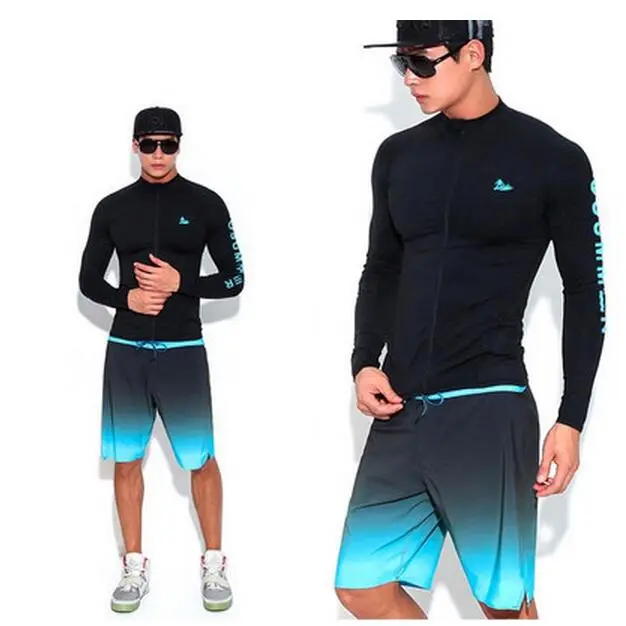 SAILBEE Mens UV Protect Surfing Rash Guard Long Sleeve Swimsuit Rashguard Surf Shirt 306