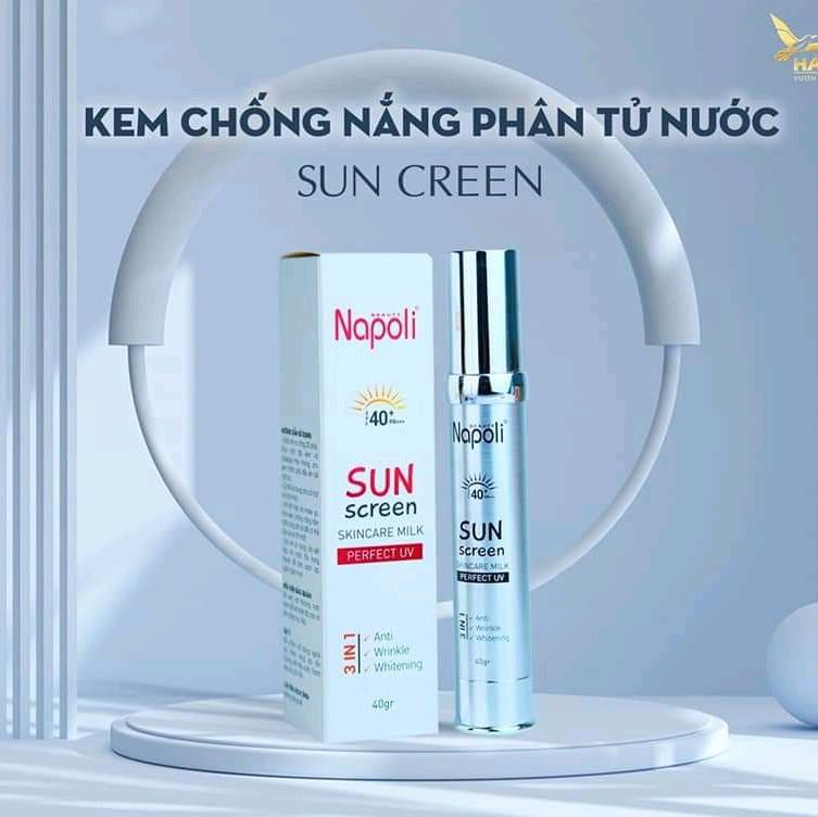 kem chống Nắng Phân tử Nước Napoli -   Nắng Napoli SPF40+PA+++ Dành Cho Da Mặt Sun Cream Skincare Sunscreen Chăm Sóc Da Làm Đẹp Da Nữ Dưỡng Ẩm Da Hải Âu Việt 0