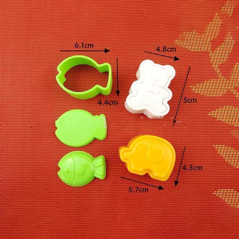 Product Introduction of 3Pcs Cartoon Cute Elephant Fish Bear Shape Rice Ball Machine Kids Bento Mold DIY Rice Ball Sushi Mold YDEA1 17