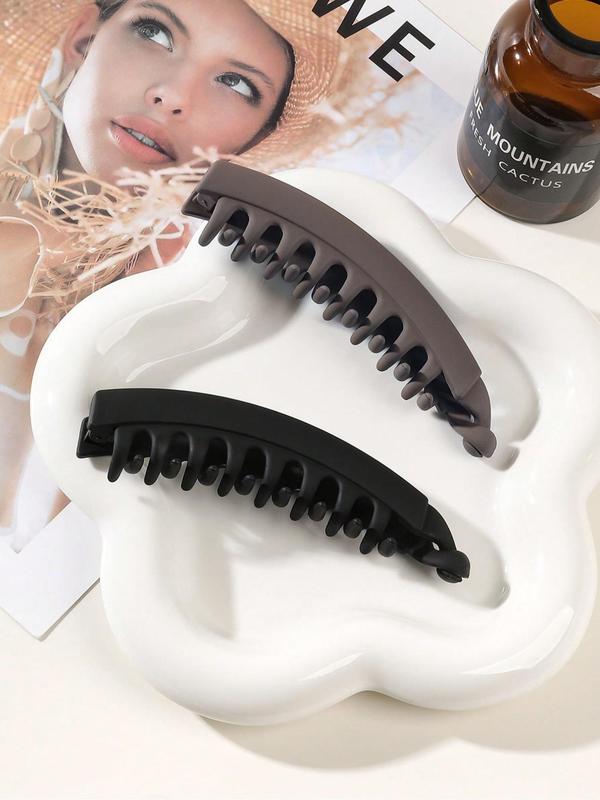 Solid Color Banana Clip Hair, Hair Accessories for Girls, Casual Versatile Claw for Women, Minimalist Headwear Suitable for Thick Hair, 2024 Summer Fashion Hair Accessories for Party, Daily Clothing Decor 3
