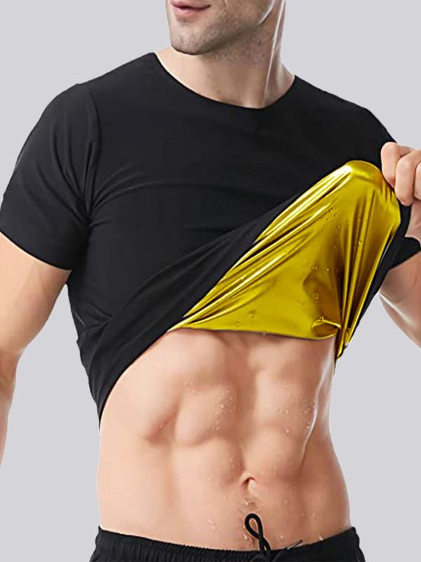 Men's Round Neck Sweatproof Shapewear Tee, Breathable Comfortable Short Sleeve T-Shirt, Shaper for Men, Underwear for All Seasons 2