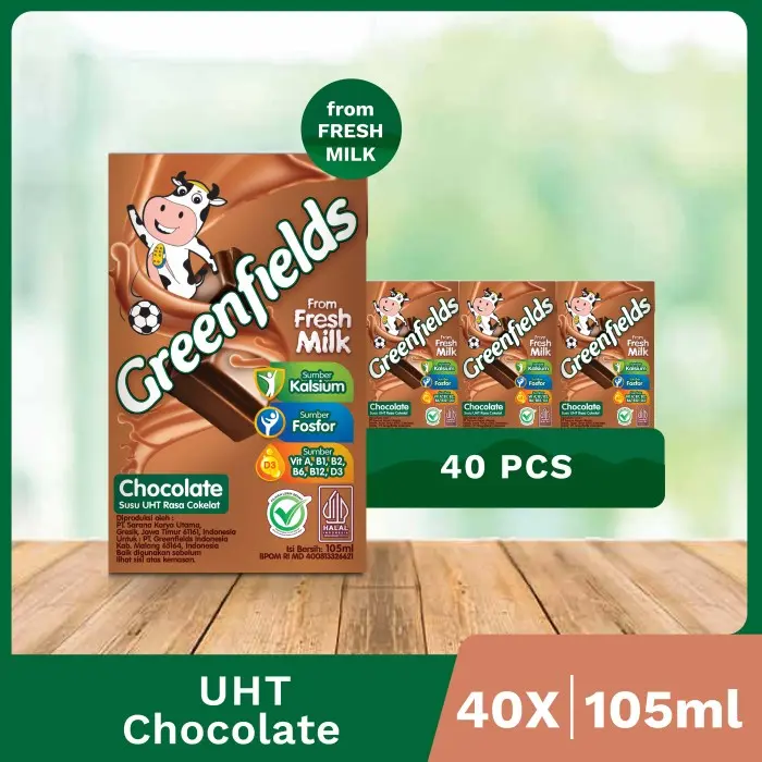 [LEBIH HEMAT] Susu Greenfields UHT Chocolate 105 mL x 1 Karton