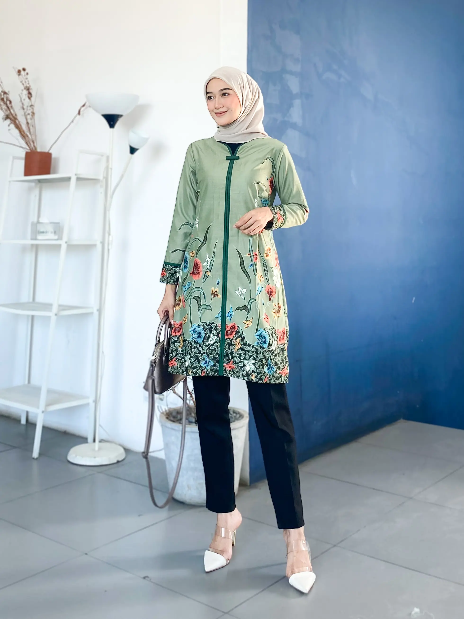 TUNIK BATIK 1429 WK 04.026 II ATASAN BATIK II BAJU BATIK WANITA II PAKAIAN BATIK WANITA