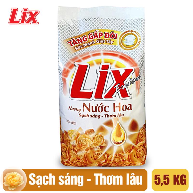 Bột Giặt LIX Extra Hương Nước Hoa TÚI 5.5KG - Mã EH554 - Sạch Sáng Thơm Lâu