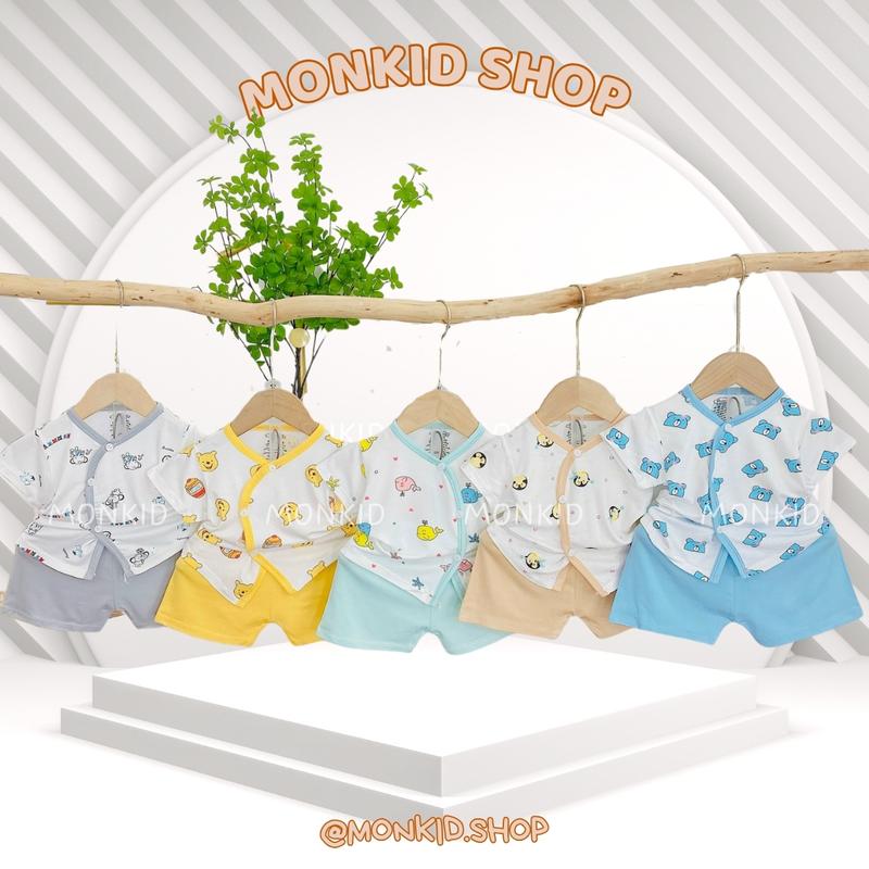 Combo 5 bộ quần áo cộc tay TT cho bé sơ sinh, chất liệu vải thun lạnh mềm, mát, thấm hút mồ hôi