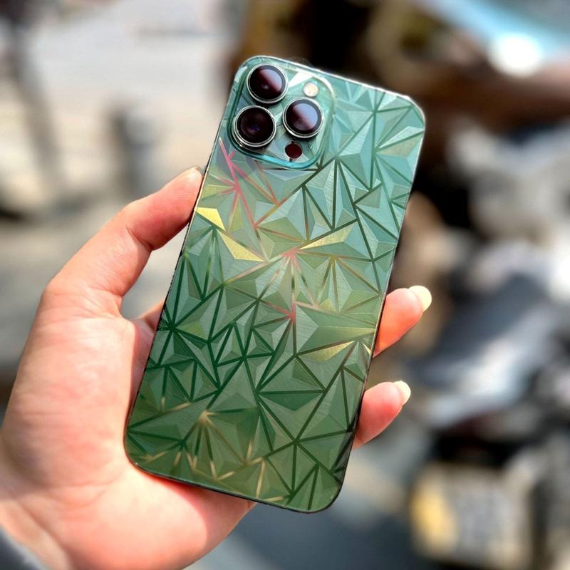 Miếng dán PPF Full lưng viền 4D vân kim cương iphone