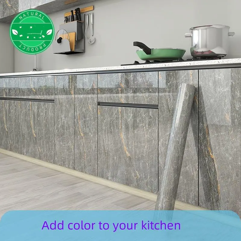 Marble Pattern Self-adhesive Wallpaper, 1pc Waterproof & Oil-proof Wall Sticker, Marble Backsplash Wallpaper, Kitchen Countertop Renovation Sticker, Home Decor Supplies, Peel and Stick Wallpaper Designs 4