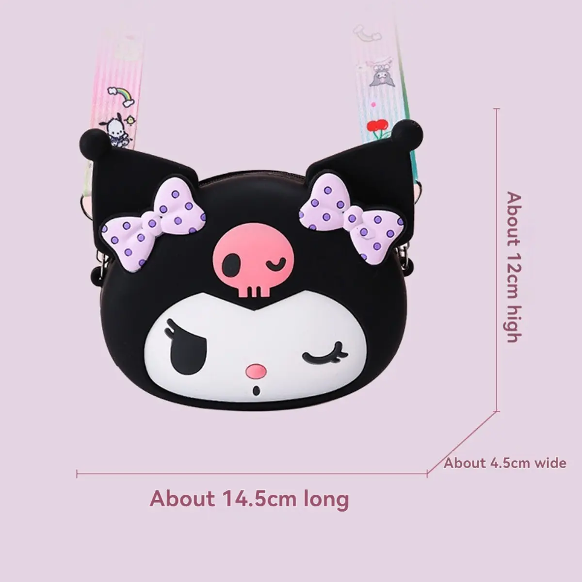 Kuwaii Kuromi Mini Backpack Shoulder Bag Crossbody for Kids or Adults in Black Kuromi x Loungefly 20th Anniversary Mini Backpack main image 2