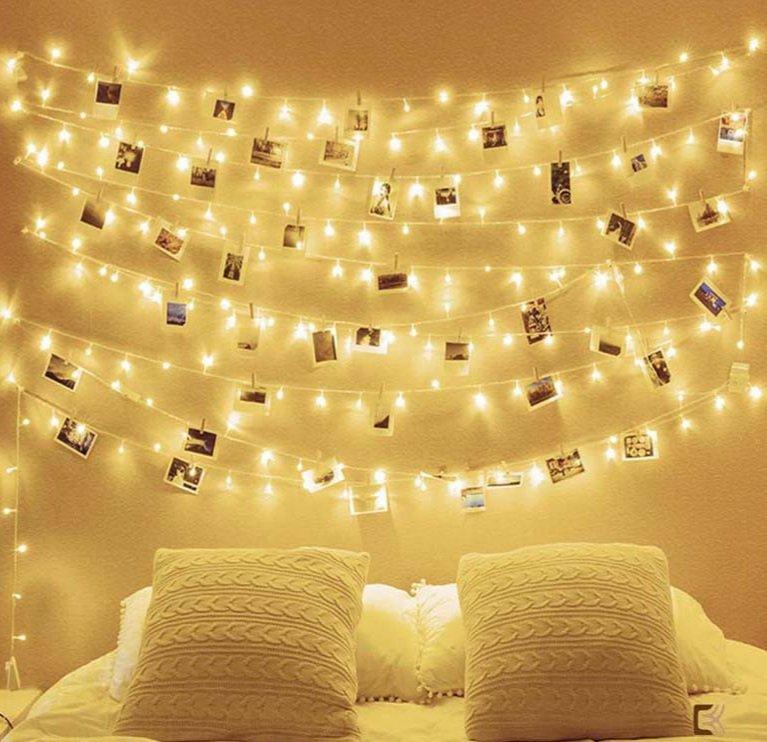 Combo Kẹp Ảnh Gỗ thông + Dây Đèn Led Decor Phòng Ngủ Đèn Trang Trí Noel Tiệc Tùng