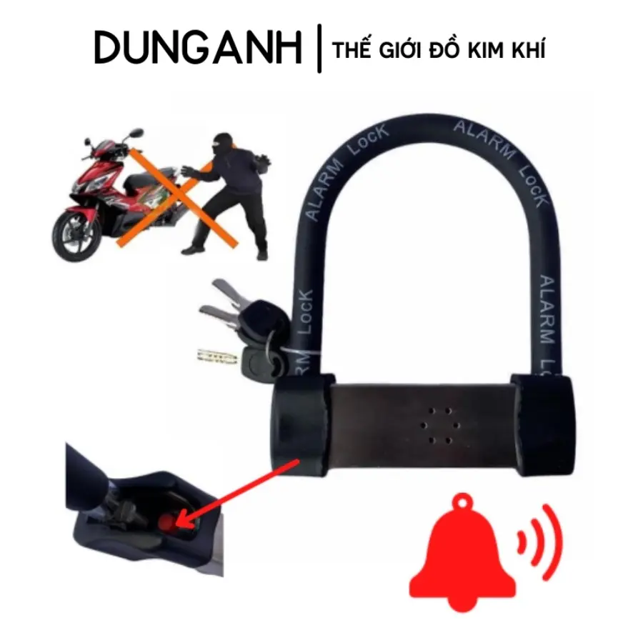 Khóa chữ U LK605 có chuông báo động chống trộm