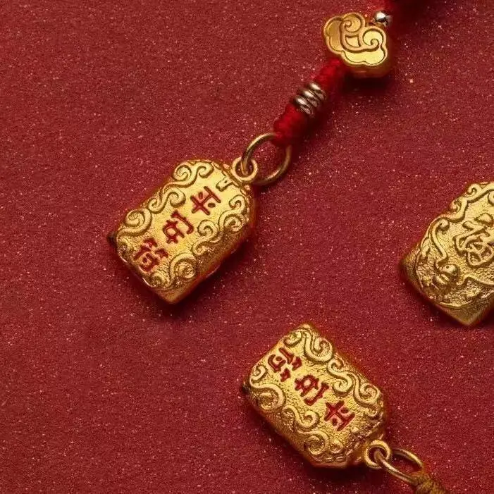 National Trend Ancient Method Peace Phone Lanyard Pendant Exquisite Zodiac Year Safety Transfer Handmade Pendant Phone Chain for Women