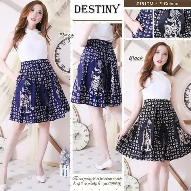 Rok Vega Klok Pendek K005 13 batik style korea