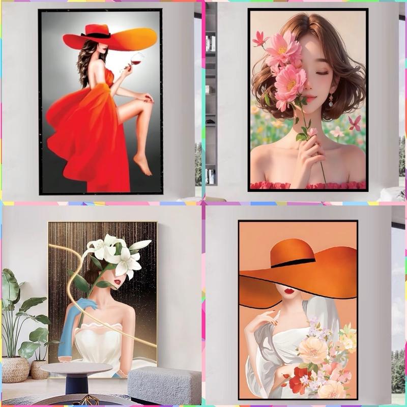 Tranh dán tường hình cô gái hiện đại dán Tường Decor Tường